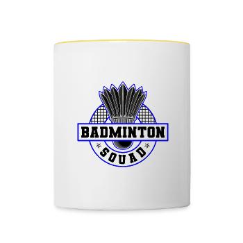 Volant rétro Badminton Squad Hobby Sports - Mug contrasté - blanc/jaune - Devant