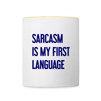 Sarkasmus-Profi - Tasse zweifarbig - Weiß/Gelb - Vorne