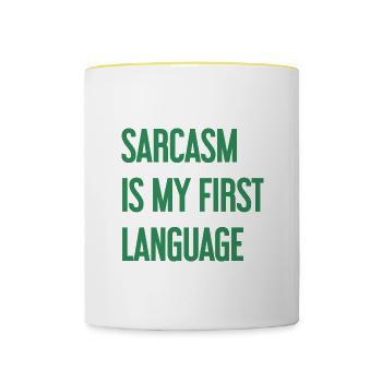 Sarkasmus-Profi - Tasse zweifarbig - Weiß/Gelb - Vorne