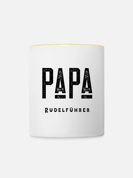 Papa Rudelführer - Tasse zweifarbig - Weiß/Gelb