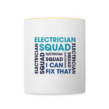 Electrician Squad Voltage Electro Worker - Mug contrasté - blanc/jaune - Devant