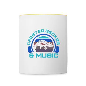 Notes de musique Crested Geckos Musician Clef - Mug contrasté - blanc/jaune - Devant