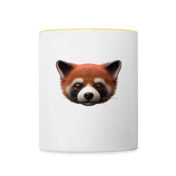 Red panda - Contrasting Mug - white/yellow - Front