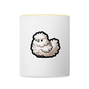 Silkie Chicken Fluffy Chicken Silkies - Contrasting Mug - white/yellow - Front