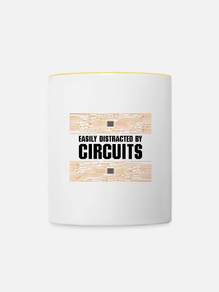 Elektroarbeiter-Stromkreise für Elektriker - Tasse zweifarbig - Weiß/Gelb