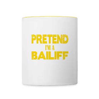 Faites semblant d’être huissier - Mug contrasté - blanc/jaune - Devant