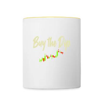 Buy The Dip - Tasse zweifarbig - Weiß/Gelb - Vorne