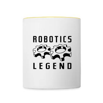 Robotics Legend Robot Engineer Mechanic - Contrasting Mug - white/yellow - Front