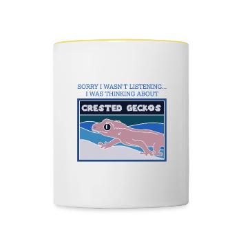 Ich denke an Geckos Cute Lizard Wildlife - Tasse zweifarbig - Weiß/Gelb - Vorne
