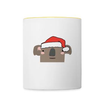 Koala de Noël - Mug contrasté - blanc/jaune - Devant