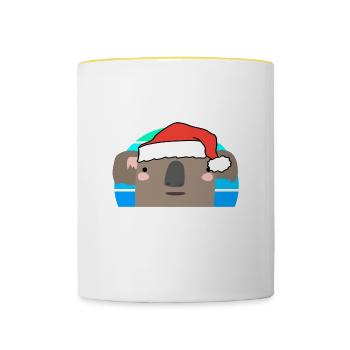 Koala de Noël - Mug contrasté - blanc/jaune - Devant