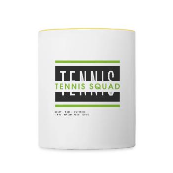 Tennis Squad Ironic Tennis Player Ball Sports - Contrasting Mug - white/yellow - Front