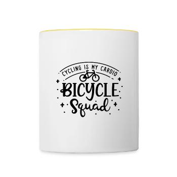 Cycling Squad Fahrrad Hobby Sport Radfahrer - Tasse zweifarbig - Weiß/Gelb - Vorne