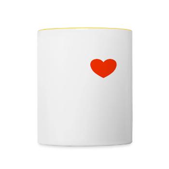 J’aime les grands-mères - Mug contrasté - blanc/jaune - Devant
