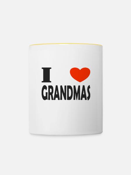 Ich liebe Großmütter - Tasse zweifarbig - Weiß/Gelb