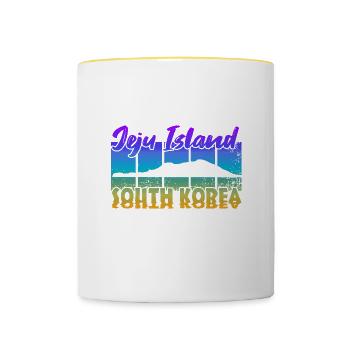 Jeju Island South Korea - Tasse zweifarbig - Weiß/Gelb - Vorne