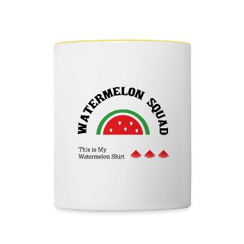 Wassermelone Tropische Sommerfrüchte Melone - Tasse zweifarbig - Weiß/Gelb - Vorne