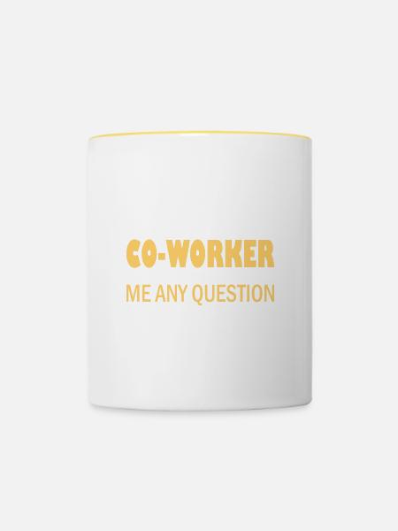 Temporary Co-Worker - Tasse zweifarbig - Weiß/Gelb