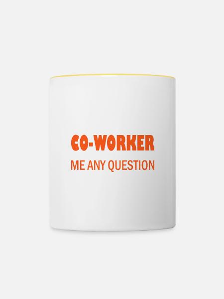 Temporary Co-Worker - Tasse zweifarbig - Weiß/Gelb