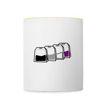 Asexueller Teebeutel Ace Pride - Tasse zweifarbig - Weiß/Gelb - Vorne