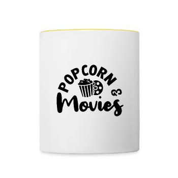 Popcorn et films Corn Popcorn Chef - Mug contrasté - blanc/jaune - Devant