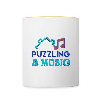 Musician Puzzling Jigsaw Puzzle Music - Contrasting Mug - white/yellow - Front