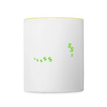 Ja, ich bin endlich reich - Tasse zweifarbig - Weiß/Gelb - Vorne