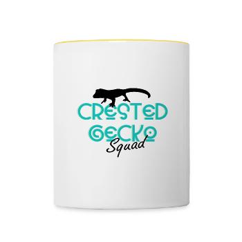 Crested Geckos Exotic Animal Lizard Cute Reptiles - Contrasting Mug - white/yellow - Front