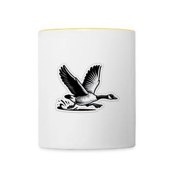 Lustige kanadische Gans - Tasse zweifarbig - Weiß/Gelb - Vorne