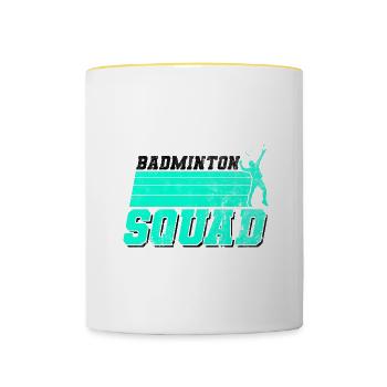 Badminton Squad Hobby Badminton Player Shuttlecock - Contrasting Mug - white/yellow - Front