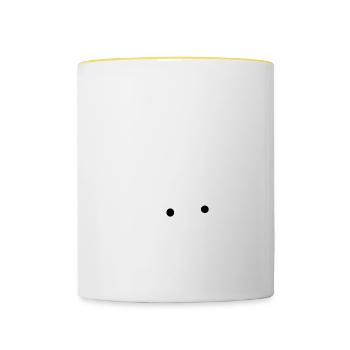I am here with the witch - Tasse zweifarbig - Weiß/Gelb - Vorne