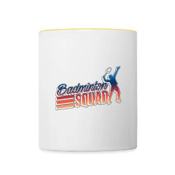 Hobby Sports Professional Badminton Player - Contrasting Mug - white/yellow - Front