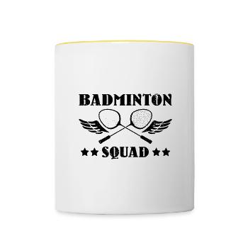 Badminton Sports Professional Badminton Player - Contrasting Mug - white/yellow - Front