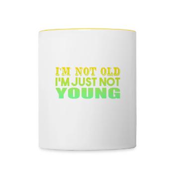 I'm not Old I'm Just Not Young - Contrasting Mug - white/yellow - Front
