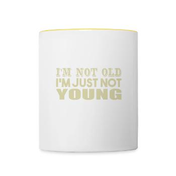 I'm not Old I'm Just Not Young - Contrasting Mug - white/yellow - Front