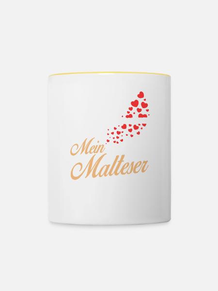 Malteser - Mein - Tasse zweifarbig - Weiß/Gelb