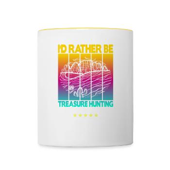 Geocaching Geocacher Dicton - Mug contrasté - blanc/jaune - Devant