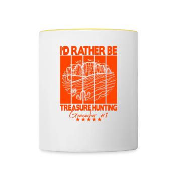 Geocaching Geocacher Dicton - Mug contrasté - blanc/jaune - Devant
