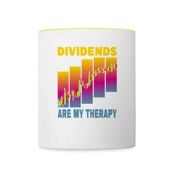 Dividends are my Therapy - Contrasting Mug - white/yellow - Front