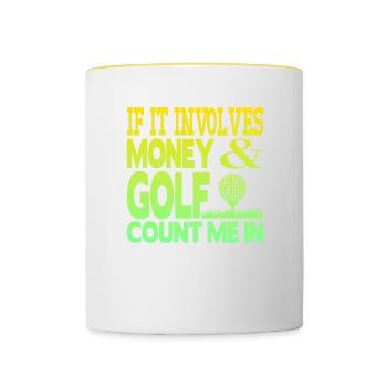 Argent et golf - Mug contrasté - blanc/jaune - Devant