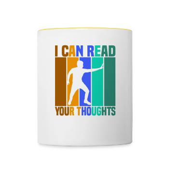 I Can Read Your Thoughts - Tasse zweifarbig - Weiß/Gelb - Vorne