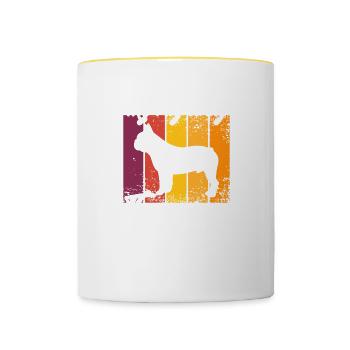 My Pug is my therapy - Contrasting Mug - white/yellow - Front