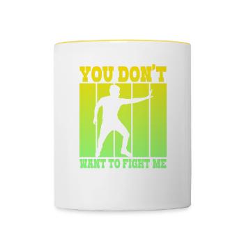 Tu ne veux pas me combattre - Mug contrasté - blanc/jaune - Devant