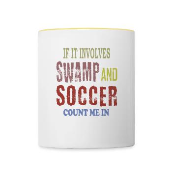 Soccer des marais - Mug contrasté - blanc/jaune - Devant