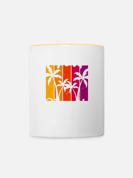Playa El Aqua Venezuela - Tasse zweifarbig - Weiß/Gelb