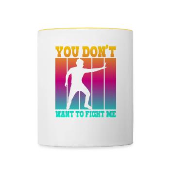 Tu ne veux pas me combattre - Mug contrasté - blanc/jaune - Devant