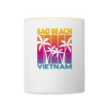 Sao Beach Vietnam - Tasse zweifarbig - Weiß/Gelb - Vorne