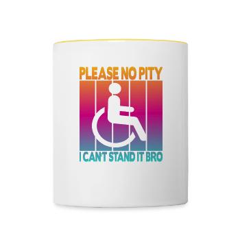 Vintage Wheelchair User Wheelchair - Contrasting Mug - white/yellow - Front
