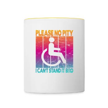 Vintage Wheelchair User Wheelchair - Contrasting Mug - white/yellow - Front
