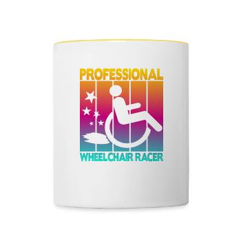 Professional Wheelchair Racer - Contrasting Mug - white/yellow - Front